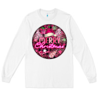 White pink merry christmas Long Sleeve Tee - FaDigitalArtStudio