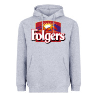 Heather Grey folgers Heavyweight Hoodie - linhVisuals