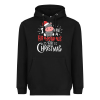 Black i want hippopotamus for christmas hippo xmas gift Heavyweight Hoodie - linhVisuals
