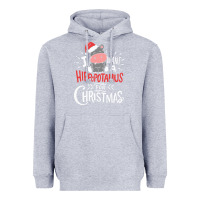 Heather Grey i want hippopotamus for christmas hippo xmas gift Heavyweight Hoodie - linhVisuals