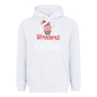 White i want hippopotamus for christmas hippo xmas gift Heavyweight Hoodie - linhVisuals