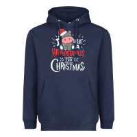 Navy i want hippopotamus for christmas hippo xmas gift Heavyweight Hoodie - linhVisuals