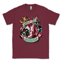 Burgundy Let's go Girl's Cowboy boots Classic Tee - HowdyJamesFarm