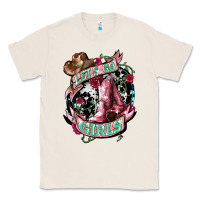 Natural Let's go Girl's Cowboy boots Classic Tee - HowdyJamesFarm