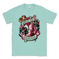 Seafoam Let's go Girl's Cowboy boots Classic Tee - HowdyJamesFarm