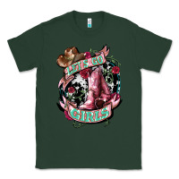 Sports Green Let's go Girl's Cowboy boots Classic Tee - HowdyJamesFarm