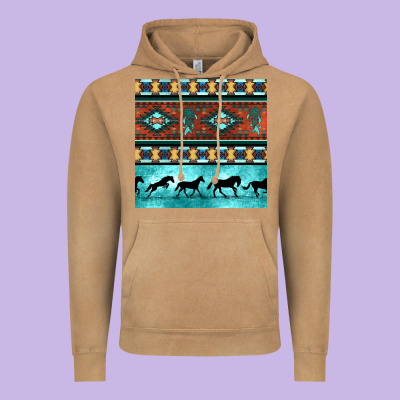 Native American Aztec Seamless Pattern Vintage Hoodie Designed By Bundleandbundleshop