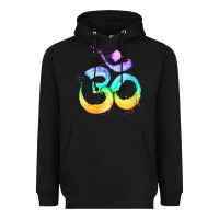 Black womens om symbol   psy trance goa yoga meditation buddhism buddhist v Heavyweight Hoodie - linhVisuals