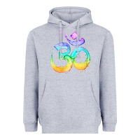 Heather Grey womens om symbol   psy trance goa yoga meditation buddhism buddhist v Heavyweight Hoodie - linhVisuals