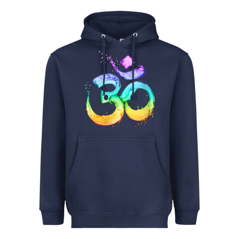 Womens Om Symbol   Psy Trance Goa Yoga Meditation Buddhism Buddhist V Heavyweight Hoodie by linhVisuals | Teevron