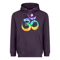 Plum womens om symbol   psy trance goa yoga meditation buddhism buddhist v Heavyweight Hoodie - linhVisuals