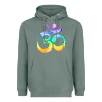 Sage womens om symbol   psy trance goa yoga meditation buddhism buddhist v Heavyweight Hoodie - linhVisuals