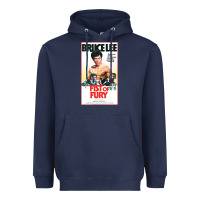 Navy fist of fury by bruce Heavyweight Hoodie - linhVisuals