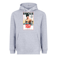 Heather Grey fist of fury by bruce Heavyweight Hoodie - linhVisuals