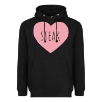 Black i heart steak Heavyweight Hoodie - linhVisuals