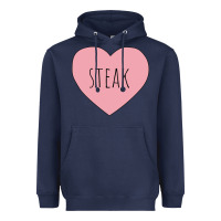 Navy i heart steak Heavyweight Hoodie - linhVisuals