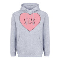Heather Grey i heart steak Heavyweight Hoodie - linhVisuals