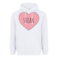 White i heart steak Heavyweight Hoodie - linhVisuals