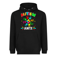 Black autistic auntie puzzle support family autism awareness sweatshirt Heavyweight Hoodie - linhVisuals