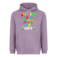 Lavender autistic auntie puzzle support family autism awareness sweatshirt Heavyweight Hoodie - linhVisuals