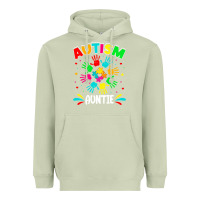 Matcha autistic auntie puzzle support family autism awareness sweatshirt Heavyweight Hoodie - linhVisuals