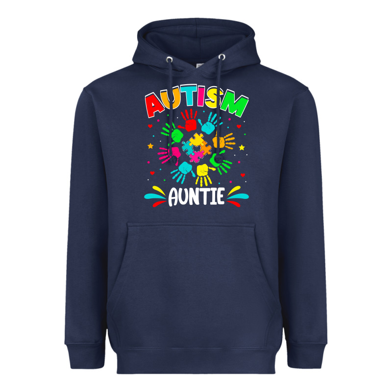 Autistic Auntie Puzzle Support Family Autism Awareness Sweatshirt Heavyweight Hoodie by linhVisuals | Teevron