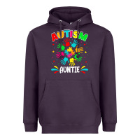 Plum autistic auntie puzzle support family autism awareness sweatshirt Heavyweight Hoodie - linhVisuals
