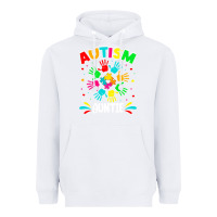 White autistic auntie puzzle support family autism awareness sweatshirt Heavyweight Hoodie - linhVisuals