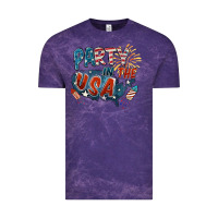 Cloud Purple Party in the USA Vintage Tee - FaDigitalArtStudio