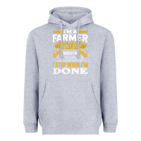 Heather Grey farmer Heavyweight Hoodie - linhVisuals