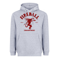 Heather Grey vintag fireball   whisky Heavyweight Hoodie - linhVisuals