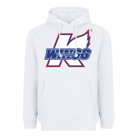 White Kalamazoo ice hockey Heavyweight Hoodie - linhVisuals