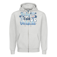 Dove Grey baby it's cold outside Zipper Hoodie - AdoDesignShop