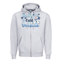 Heather Grey baby it's cold outside Zipper Hoodie - AdoDesignShop