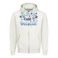 Oatmeal Heather baby it's cold outside Zipper Hoodie - AdoDesignShop