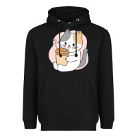 Cat Drinking Coffee Kitten Kawaii Japanese Kitty Heavyweight Hoodie | Teevron