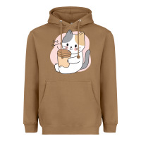 Toasted Coconut Cat Drinking Coffee Kitten Kawaii Japanese Kitty Heavyweight Hoodie - linhVisuals