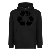 Black Recycle Heavyweight Hoodie - linhVisuals