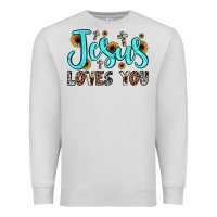 Dove Grey jesus loves you Premium Sweatshirt - JahusDesignShop