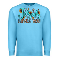 Ocean Blue jesus loves you Premium Sweatshirt - JahusDesignShop