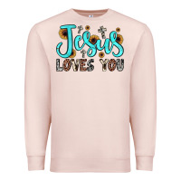 Pale Pink jesus loves you Premium Sweatshirt - JahusDesignShop