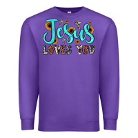 Purple jesus loves you Premium Sweatshirt - JahusDesignShop