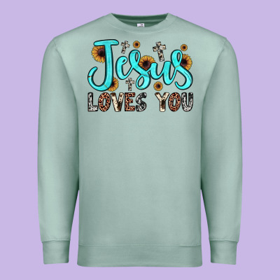 Jesus Loves You Premium Sweatshirt Designed By Jahusdesignshop