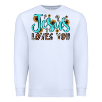 White jesus loves you Premium Sweatshirt - JahusDesignShop