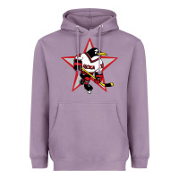 Lavender Red Penguin 1990's Russian Heavyweight Hoodie - linhVisuals