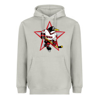 Moon Dust Red Penguin 1990's Russian Heavyweight Hoodie - linhVisuals