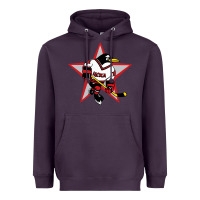 Plum Red Penguin 1990's Russian Heavyweight Hoodie - linhVisuals