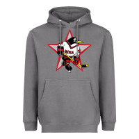 Storm Red Penguin 1990's Russian Heavyweight Hoodie - linhVisuals