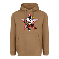 Toasted Coconut Red Penguin 1990's Russian Heavyweight Hoodie - linhVisuals