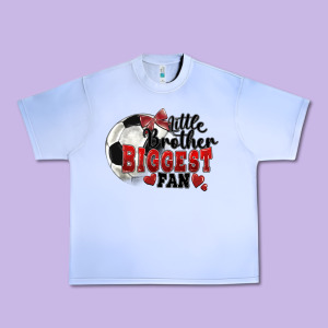 Little Brother Biggest Fan Soccer Urban Heavy Tee Designed By Fadigitalartstudio